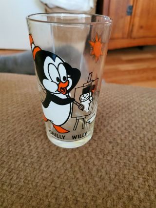 Vtg Pepsi Collector Glass Chilly Willy Penguin 5 "