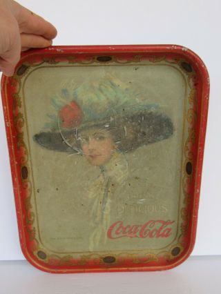 Antique 1909 Hamilton King Coca Cola Advertising Tray