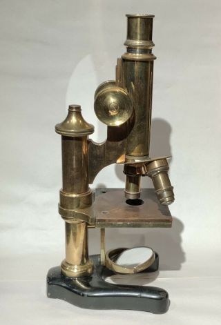 Vintage E Leitz Wetzlar Brass Microscope York