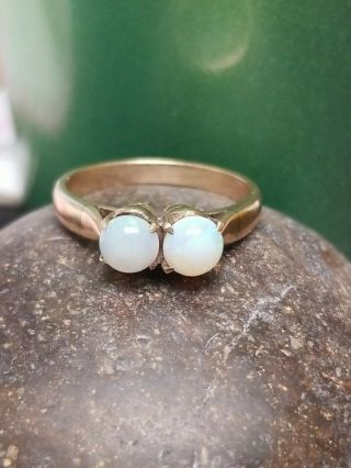 Victorian 1880 14k Gold Opal Toi Et Moi Ring Size 8