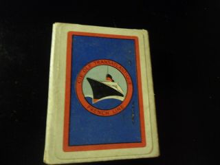 Vintage 1930s French Line " Normandie " Deck Of Cards,  Ocean Liner,  Cunard