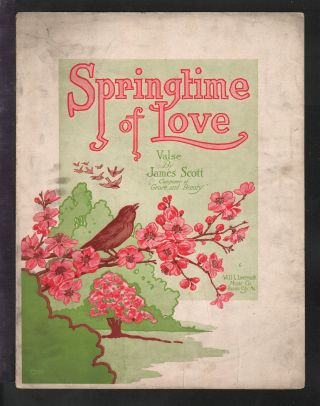 Springtime Of Love James Scott 1918 Piano Waltz Solo Vintage Sheet Music