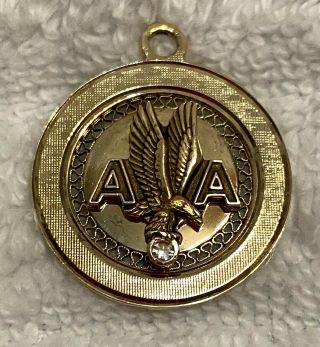 Vintage American Airlines 10 Year Service Pin Pendent 10k Gold & Diamond