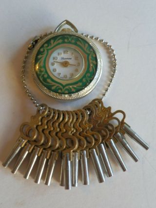 Vintage " Lucerne " Swiss Made Small Ladies Pocket Watch Plus Set Of 14 Watch Ke