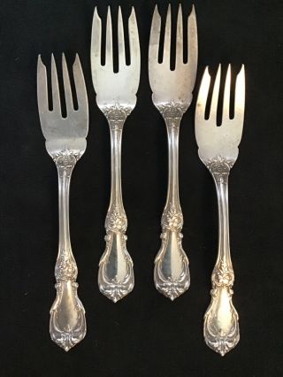 Set Of 4 Reed And Barton Burgundy Sterling Silver Salad Forks 162g Scrap Or Not