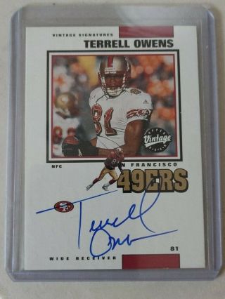 Terrell Owens 2001 Upper Deck Vintage Signatures 49ers Hofer 49ers