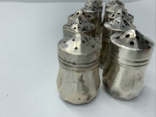 Set Of 12 Vintage Marked Sterling Silver Miniature Salt & Pepper Shakers 44 GRMS 3
