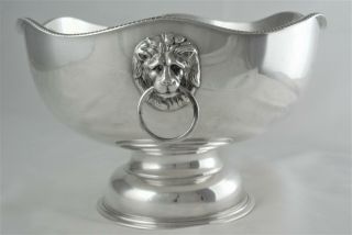 Vintage English London Israel Freeman Figural Lion Heads Centerpiece Bowl Punch