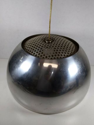 Vintage Early Chrome Globe Metal Mesh Cap Arc Lamp Mid Century Modern Floor