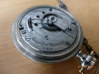 U.  S.  A.  Made Antique Elgin National Watch Co 15j Size 18 Fahys Pocket Watch Runs