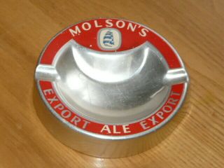 Vintage Molson’s Export Ale Export Canadian Beer Tin Ashtray - Made In Italy