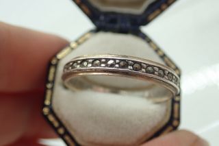Vintage 9ct Gold And Sterling Silver Eternity Ring With Marcasite Stones Size P