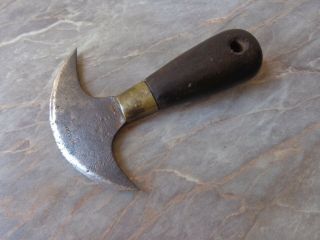 Vtg Old Antique French Blanchard Leather Round Head Skiving Knife Cobbler Tool