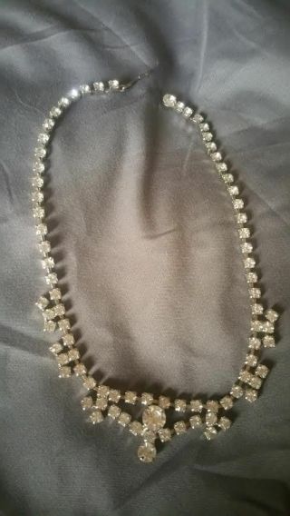 EXQUISITE Vintage Art Deco Rhinestone Choker/Necklace,  Bridal/Formal 2