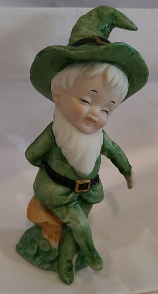 Vintage Green Lepracan Gnome Elf St Patrick 