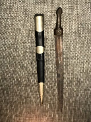 Antique Islamic Caucasian Dagger Kindjal Old Engraved Blade Sword Knife