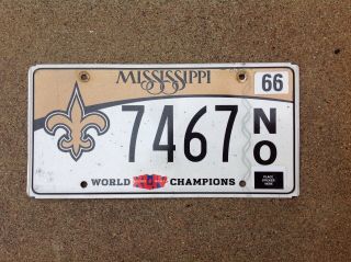 Mississippi - Orleans Saints - License Plate