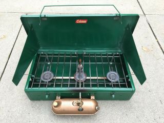 Coleman 3 Burner Gas Stove Cooking Outdoor Grill 426b Gold Tank