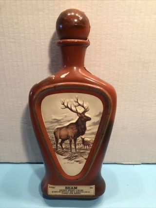 Vintage Jim Beam Kentucky Bourbon Bottle/decanter (empty) The Elk By J.  Lockhart.