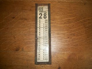 Antique Visible Gas Pump Price Sign Holder With Price Card