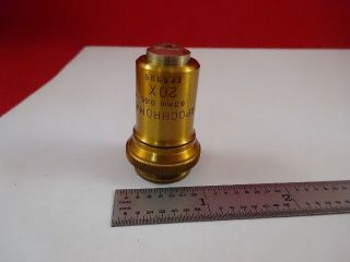 Bausch Lomb Antique Brass Apochromat 20x Optical Microscope Part Optics &33 - A - 93