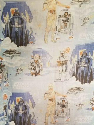 Vintage Star Wars The Empire Strikes Back Twin Fitted Bed Sheet 1977 1979