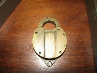 W Bohannan Model 81 Brass Heart Shape Railroad Lock