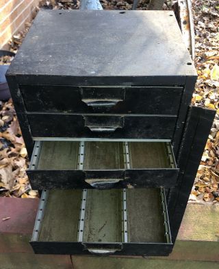 Vintage Industrial Metal File Cabinet 9 Drawers Swing Hinge To Lock Heavy Duty 2