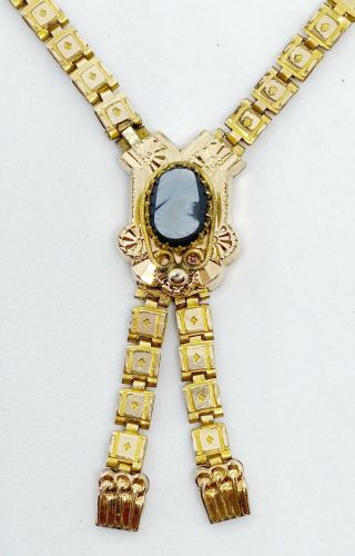 Antique 1800’s Victorian 12k Gf 17” Bookchain Cameo Necklace All