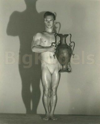 1950 Vintage Spartan Male Nude Handsome Gene Eberle Smooth Muscle Art Beefcake