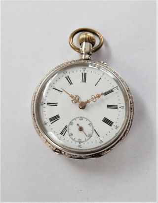 1900 Gold & Silver Cased Cylinder Pocket Watch