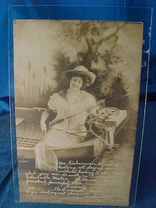 Early 20thc Evinrude Row Boat Motor Advertising Postcard