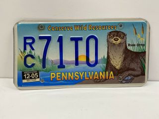 Vintage Pennsylvania Pa Conserve Wild Resources River Otter License Plate Tag