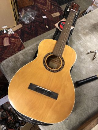 Vintage Harmony H - 937 Parlor Classical Acoustic Guitar W/case - Shape