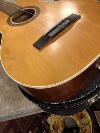 Vintage Harmony H - 937 Parlor Classical Acoustic Guitar W/Case - shape 2