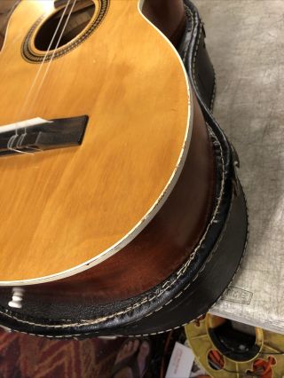 Vintage Harmony H - 937 Parlor Classical Acoustic Guitar W/Case - shape 3