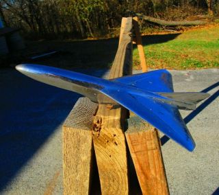 Vintage 1950’s Ford Hood Ornament Jet Airplane Chrome 16850 - A Antique