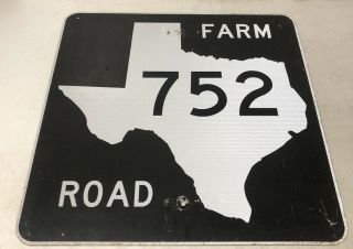 Authentic Retired Texas Farm Road 752 Highway Sign Alto Rusk Cherokee County