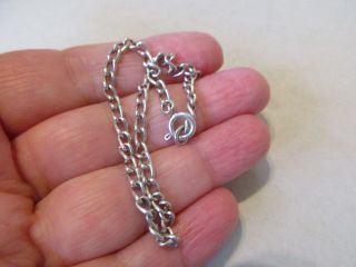 Vintage Silver Charm Bracelet English Sterling Curb Chain Pretty Gift Idea Xmas