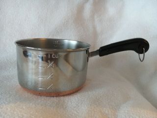 Vintage Revere Ware 1801 Copper Clad Bottom 1 Cup Measuring Cup,  Butter Warmer