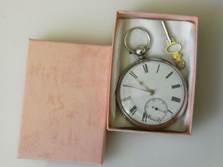 Antique London Hallmarked Silver Open Face Pocket Watch Dated 1882.