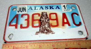 Alaska Motorcycle License Plate Kodiak Bear Style,  4369 Ac,  From 2016,