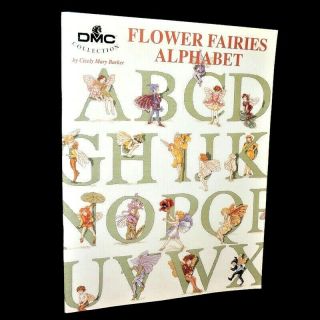 Dmc Flower Fairies Alphabet Cross Stitch Book Capitals & Lower Case Vintage 1997