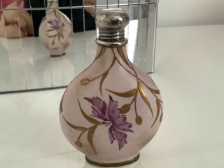 Antique Blush Edwardian Silver Floral Perfume/scent Bottle Circa 1904.