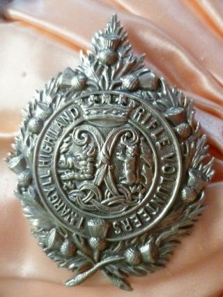 1st Battalion Argyll Highland Rifle Volunteers Cap Badge 2 Lug 80 Mm Antique Org