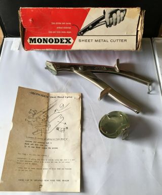 Vintage Monodex Sheet Metal Cutter Boxed With Instructions