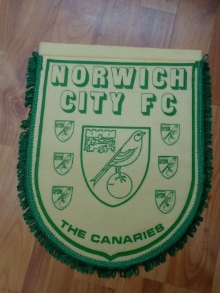 Classic Vintage Norwich City Fc - Large 35cm Football Emblem Pennant