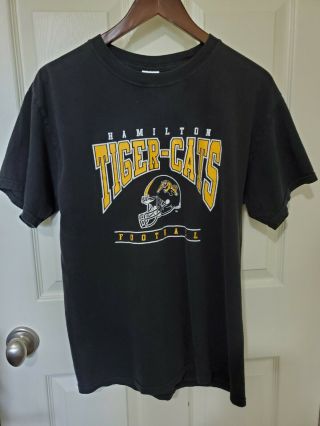 Hamilton Tiger Cats Vintage Tee Shirt Black Mens Medium