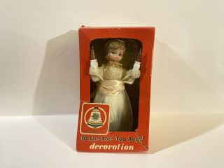 Vintage Commodore Illuminated Christmas Angel Tree Top Topper 7”