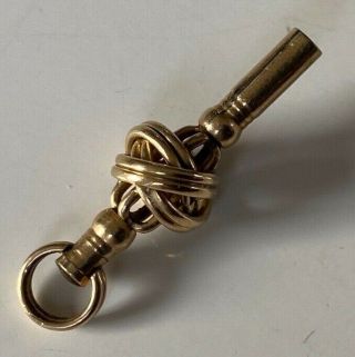 Antique 9ct Gold Pocket Watch Key Fob Charm Sailors Knot Form